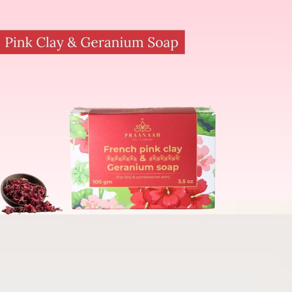 French pink clay & Geranium Soap